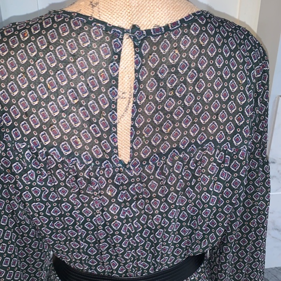 Calvin Klein Green Printed Metallic Midi Dress green Fall plus size 16 - Picture 10 of 14